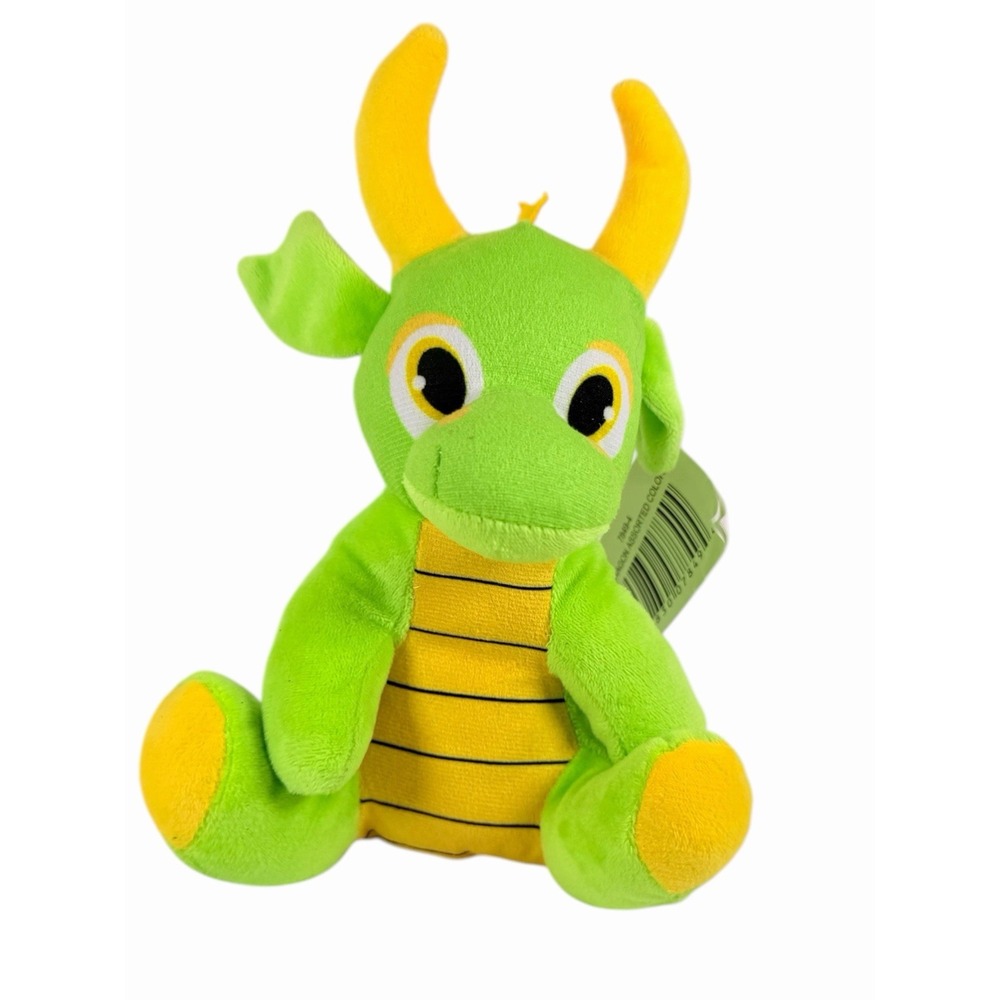 BJ Toy Company Dinosaurs‎ Green Yellow Lizard 8" Plush  NWT Stuffed Animal